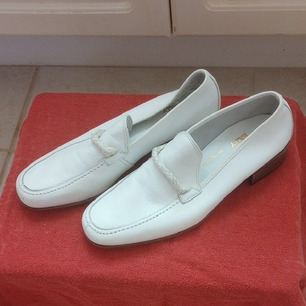 Bally White Loafers Slip-Ons with Smooth Leather Design